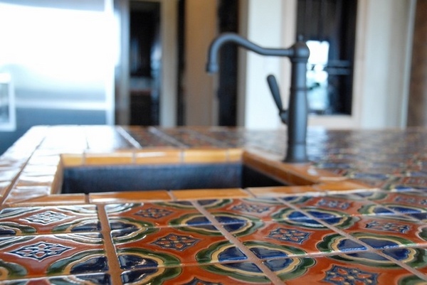 mexican tile countertop kitchen countertop ideas