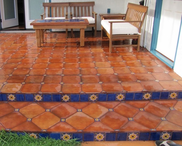 mexican-tiles-flooring terracota blue colors