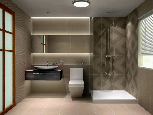 small vanity shower wall mirror floor tiles