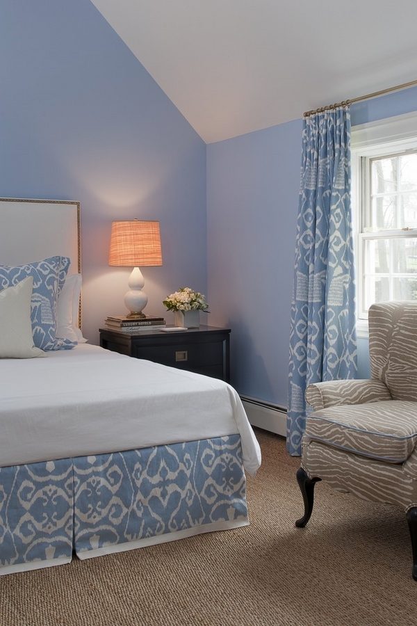 bedroom design bedding set ideas blue white curtains