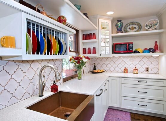 modern-dish-racks-contemporary-small-kitchen-design-white-cabinets