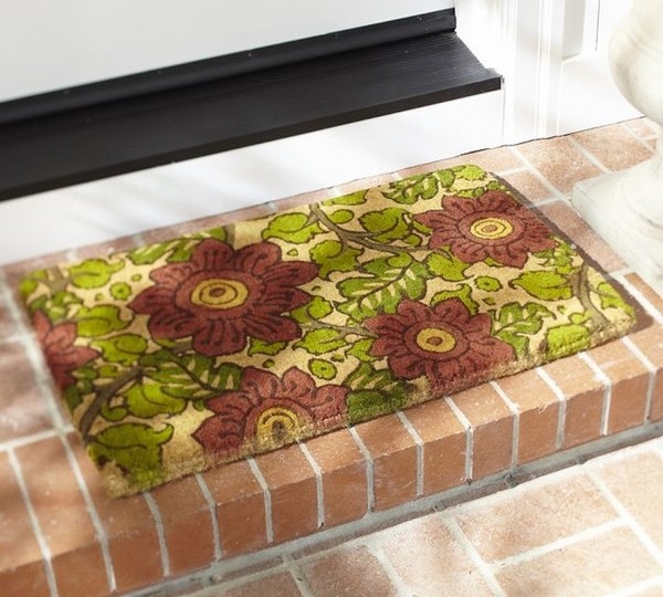 modern doormats ideas floral motif