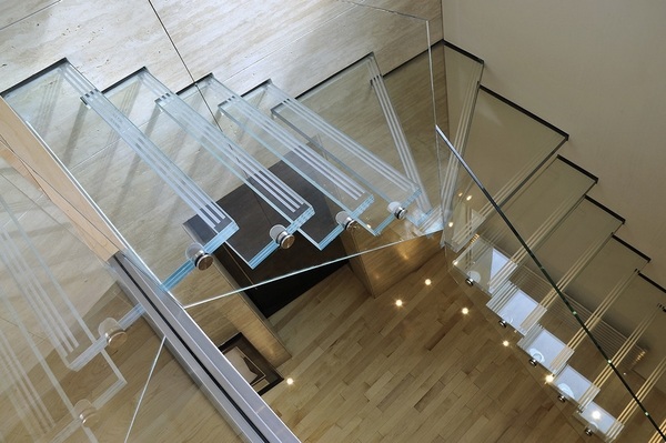 modern glass staircase interior staircase