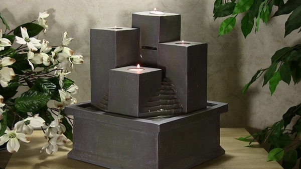 modern indoor fountains candles running water