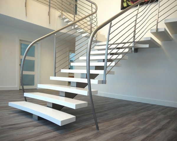 modern staircase design ideas steel handrail