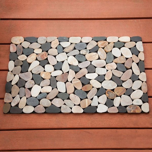 original river stones door mat design natural materials