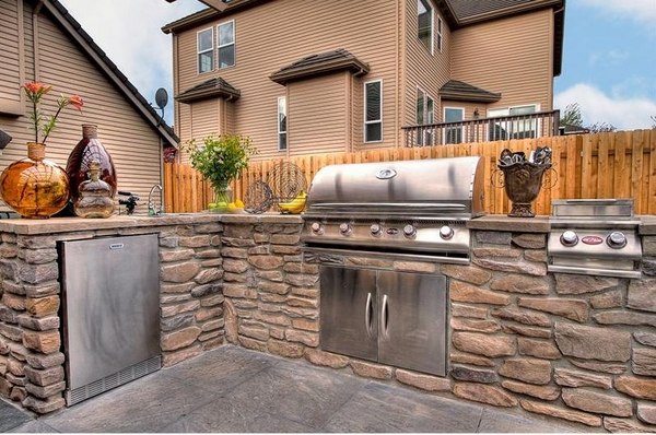 outdoor kitchens plans patio design ideas stainless steel grill