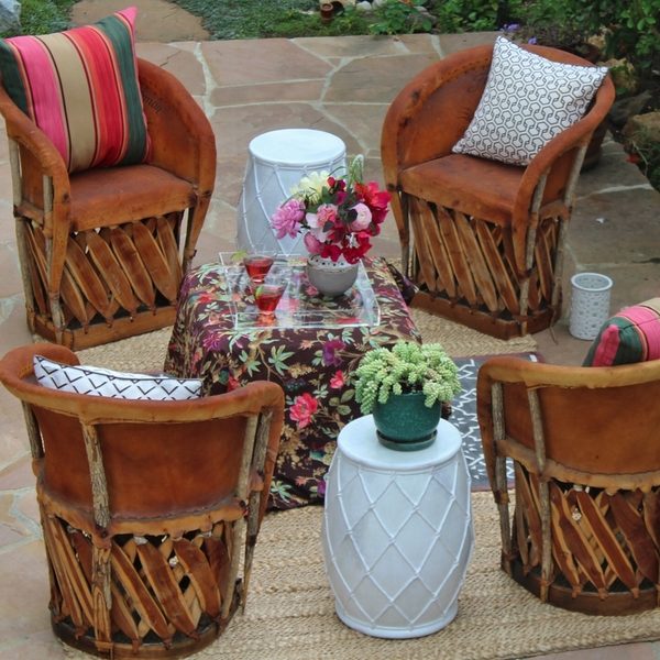 patio design ideas outdoor furniture ceramic stool side table