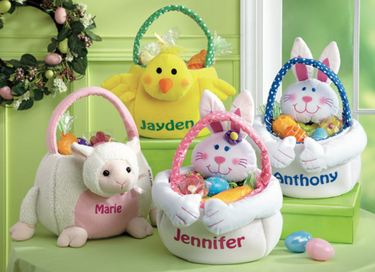 personalized easter gifts soft toys basket bunny chicken