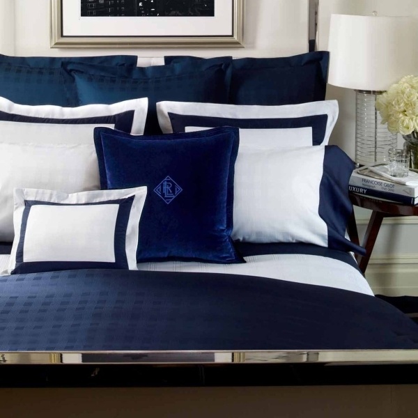 ralph lauren navy masculine bedding sets