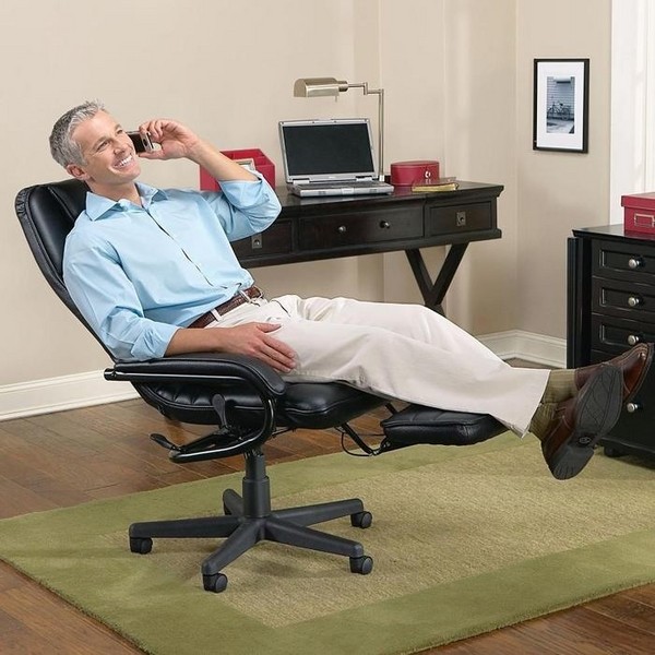 reclining office chair black leather furniture ideas
