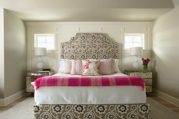 small bedroom decoration ideas bed headboard skirt floral motif