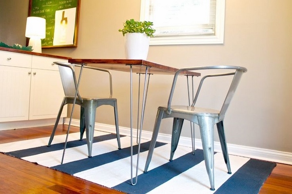 small kitchen furniture dining table with hairpin legs