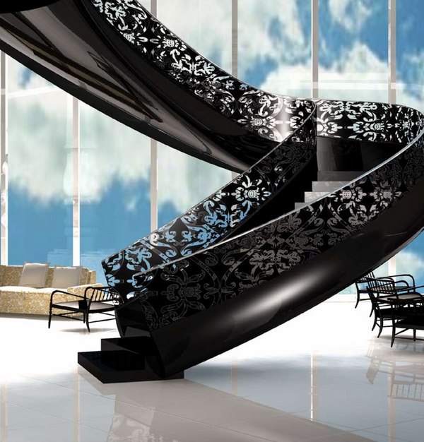 stunning staircase design glass metal
