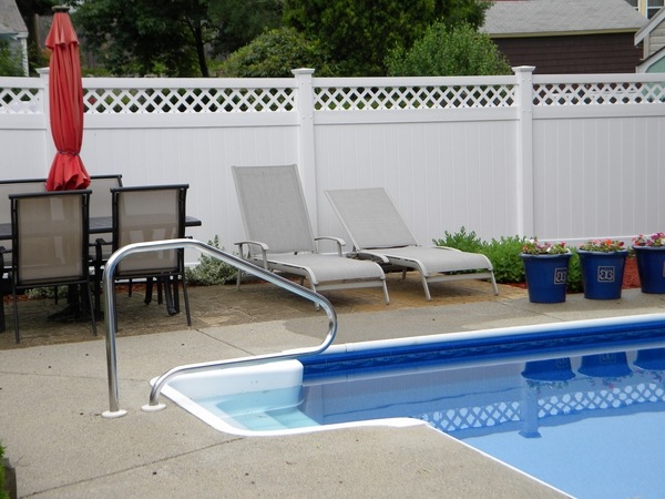 swimming pool backyard privacy fence vinyl fence
