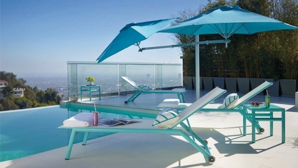 swimming pool furniture ideas chaise lounge chair parasol