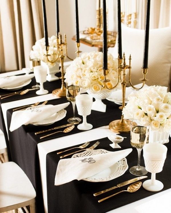 table-decoration-black-white-gold