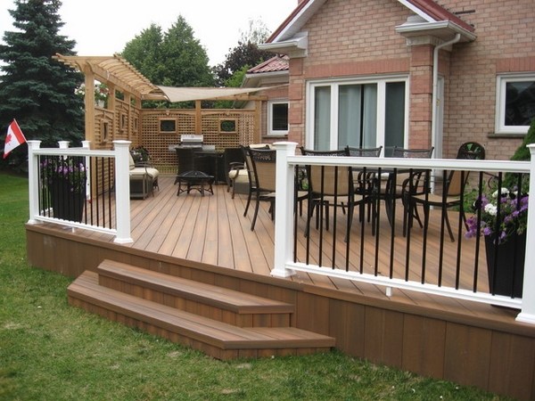 traditional deck pvc fence ideas patio design outdoor furniture