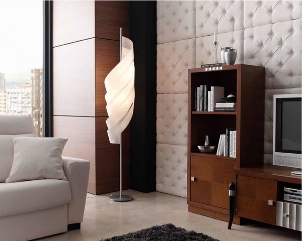 tufted wall panels ideas contemporary living room wall covering white panels floor lamp