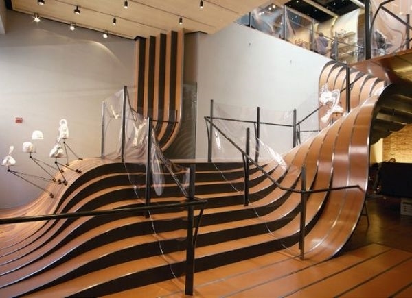 unique contemporary staircase wood glass steel