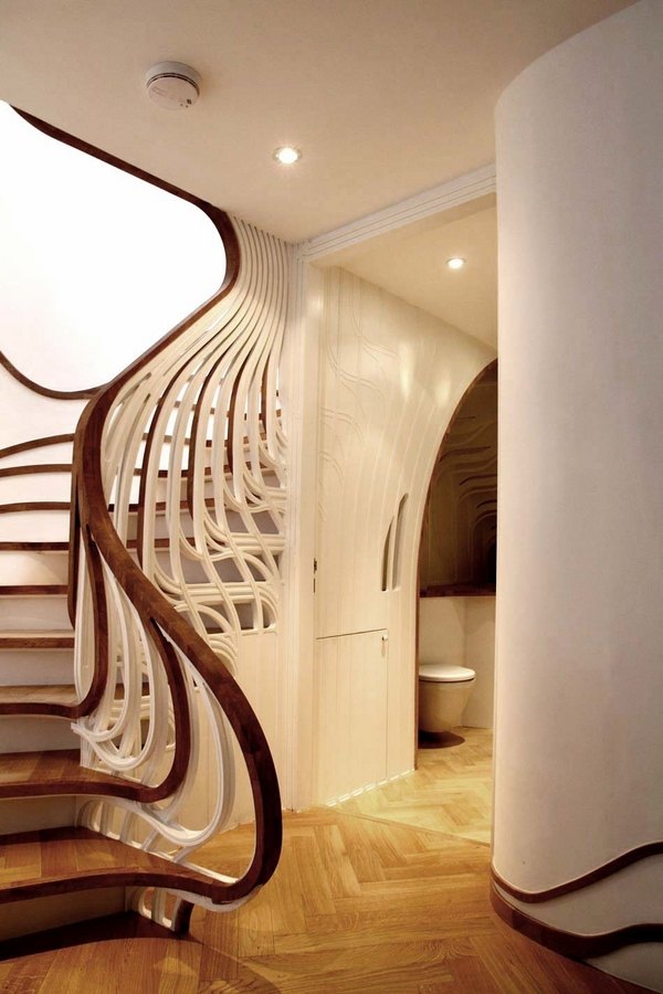 unique staircase design ideas wooden handrail