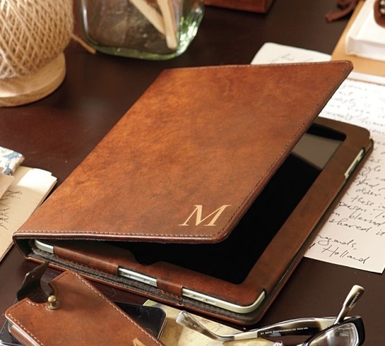 valentine gifts for him ideas tablet case brown leather