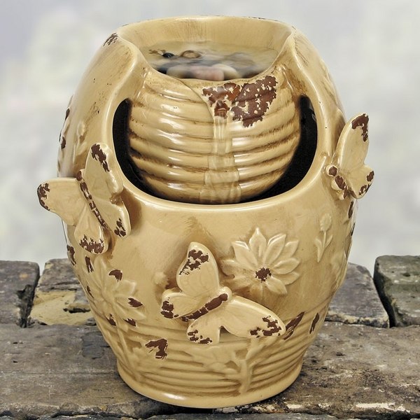 vintage fountain ceramic butterflies decoration