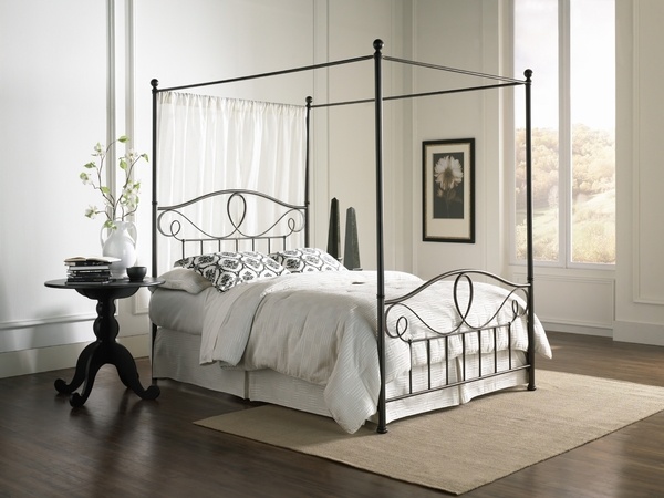 white bedroom modern design canopy curtain