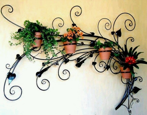  iron wall decor ideas flower pots stand