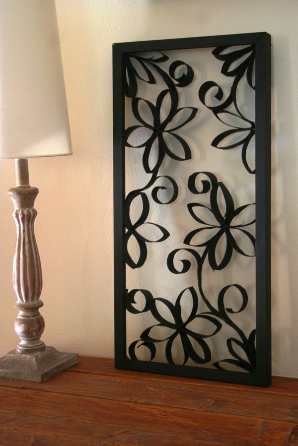 wrought iron wall decoration hallway ideas frame floral motif