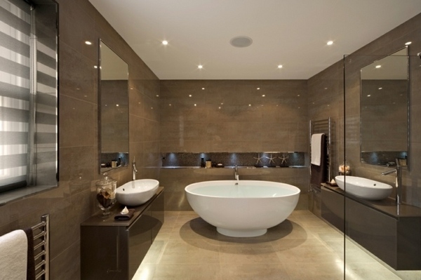 Chocolate brown round bath tub elegant design
