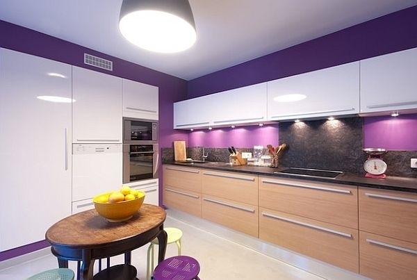 Elegant kitchen design ideas kitchen paint ideas purple color accents