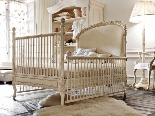 Luxury baby girl nursery luxury baby cot armchair floor lamp