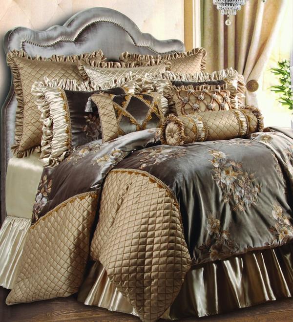 Luxury bed set ideas high quality fabrics shams pillows