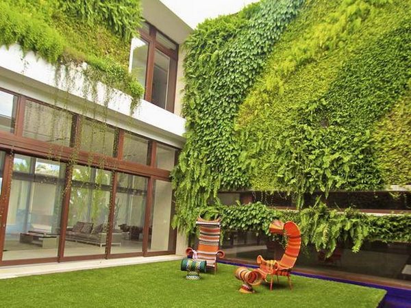 Vertical wall garden ideas patio privacy protection wind shiled