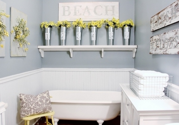bathroom decor ideas panels white vanity freestanding tub