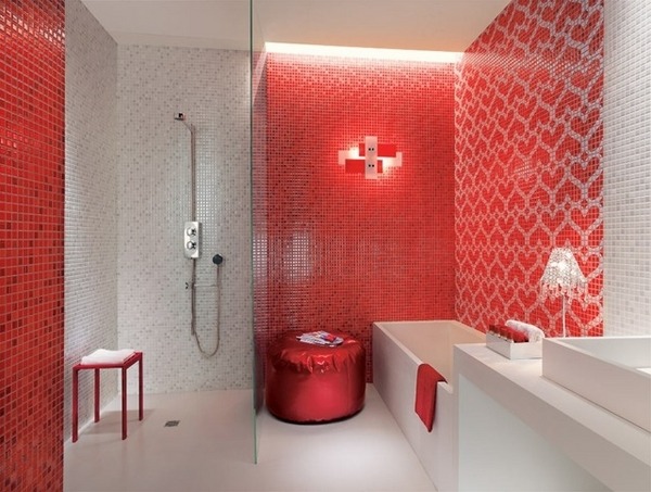 tile ideas red white combination design ideas