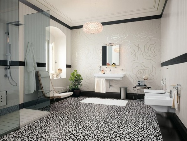 black and white bathroom floor tiles creative bathroom design ideas