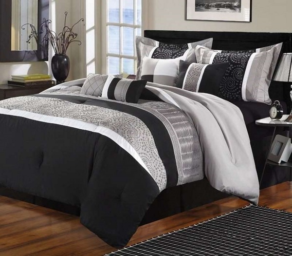 black and white modern luxury bedding contemporary bedroom 