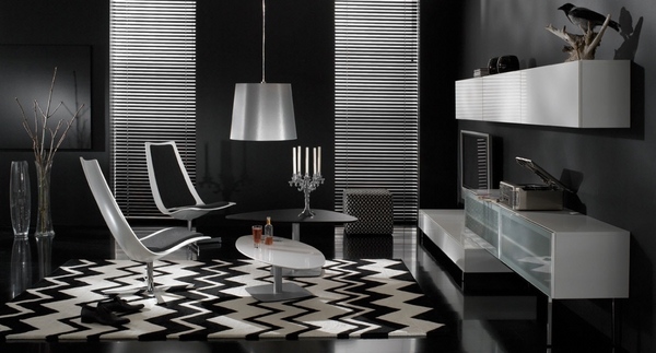 black white chevron pattern floor 