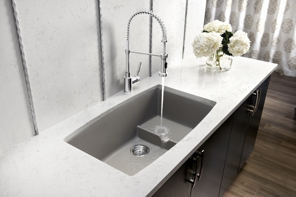 silgranit sinks modern kitchen white countertop