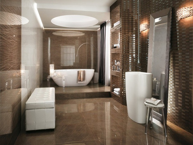 20 Bathroom Tile Ideaodern, Dark Brown Bathroom Tile Ideas