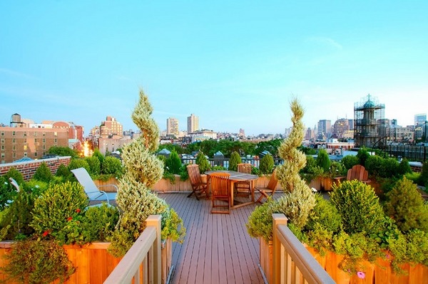 container rooftop gardens wooden containers deck