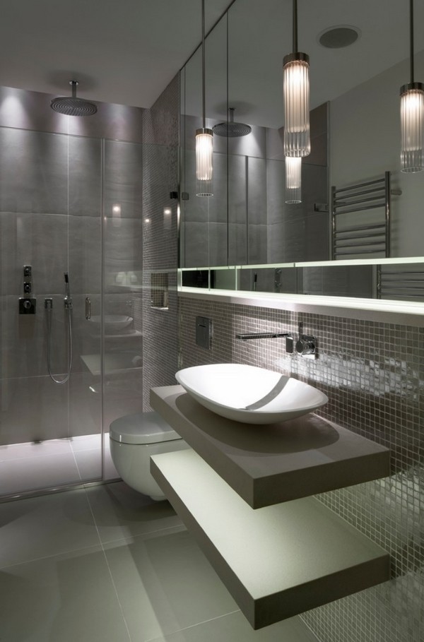 bathroom design tiles modern lighting