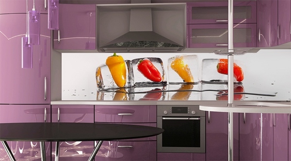 contemporary cabinets purple color kitchen backsplash ideas