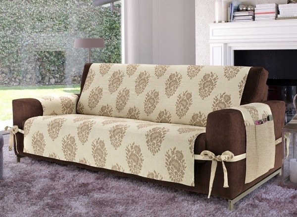 creative DIY sofa cover ideas beige cover brown sofa