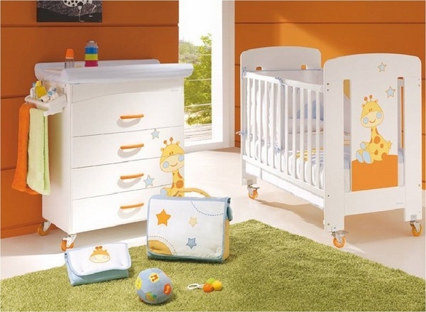 cute baby crib nursery room design ideas green orange