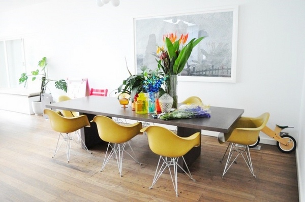  plastic dining modern dining room yellow 