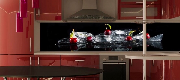 backsplash visual effect water cherries modern furniture ideas