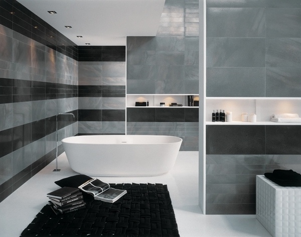 tiles ideas black accents steel visual effect